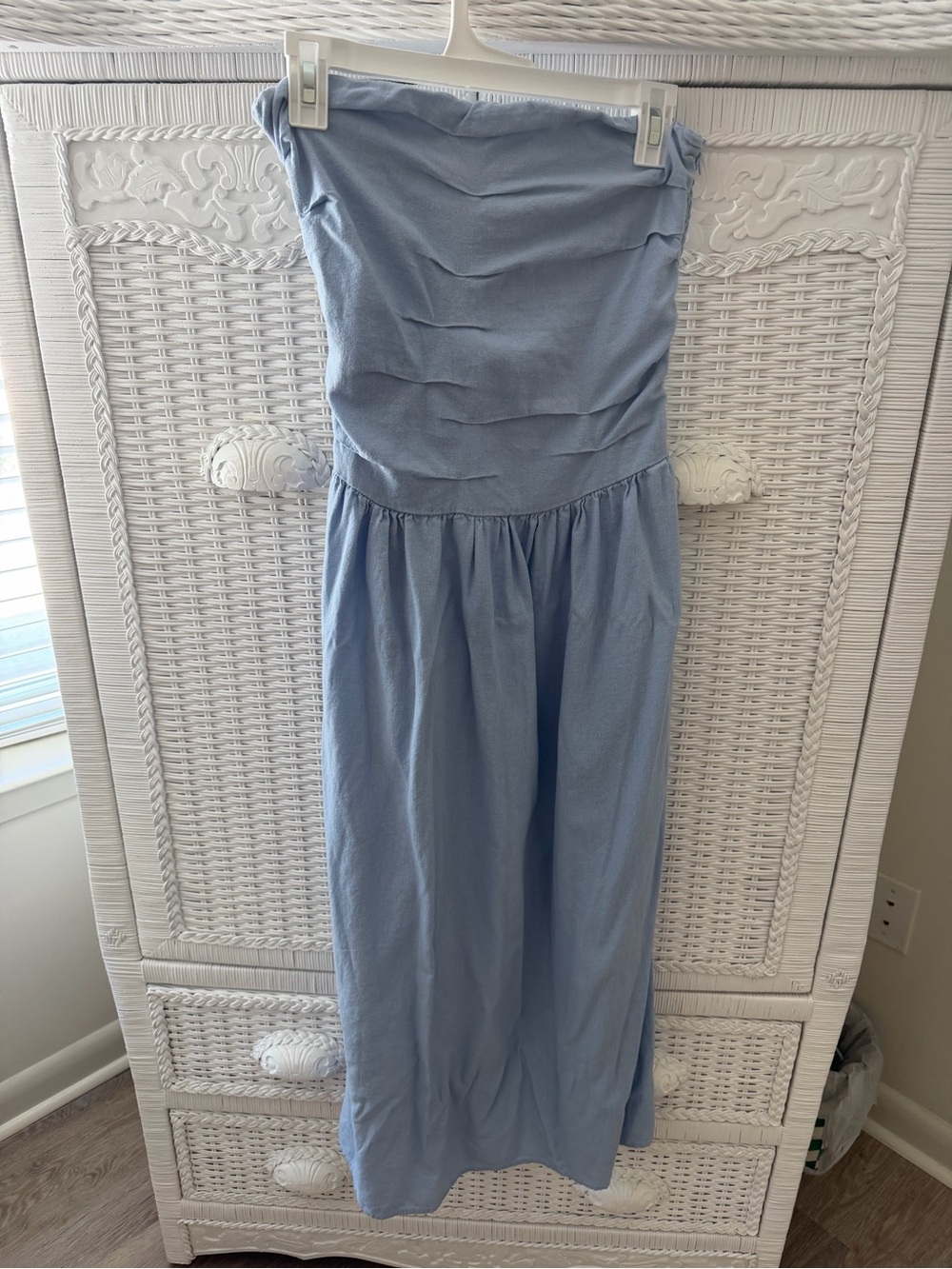 Universal Thread Strapless Midi Dress in Light Blue